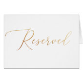 Minimalistisch gouden script bruiloft gereserveerd (Voorkant Horizontaal)