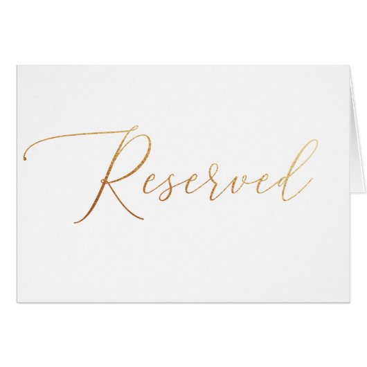 Minimalistisch gouden script bruiloft gereserveerd (Voorkant Horizontaal)
