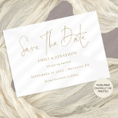 Minimalistisch gouden script De datum opslaan Save The Date