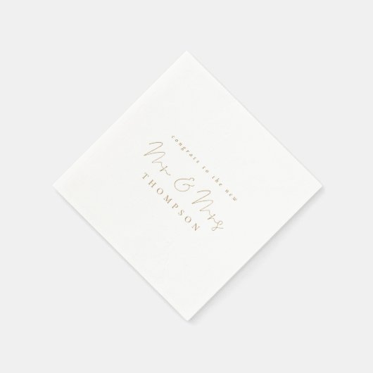 Minimalistisch gouden script feliciteert Mr. Mrs W Servet (Hoek)
