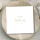 Minimalistisch gouden script Mr. & Mrs. bruiloft s Servet