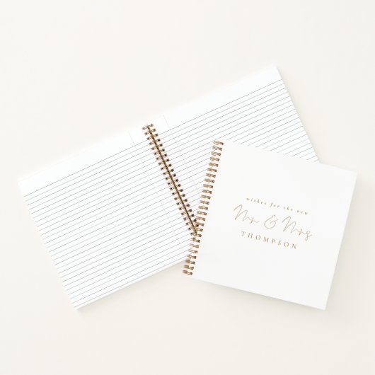 Minimalistisch gouden script Mr. Mrs. Wedding Gast Notitieboek (Binnen)