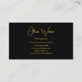 Minimalistisch Gouden Script Professionele Fotogra Visitekaartje (Achterkant)