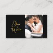 Minimalistisch Gouden Script Professionele Fotogra Visitekaartje (Voorkant)