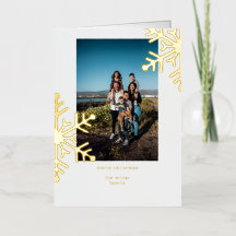 Minimalistisch gouden snowflakes kerstfoto