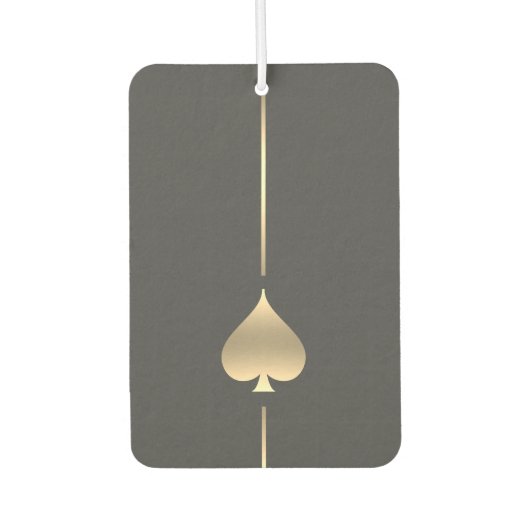 Minimalistisch gouden spade symbool luchtverfrisser (Voorkant)