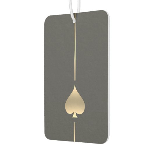 Minimalistisch gouden spade symbool luchtverfrisser (Links)