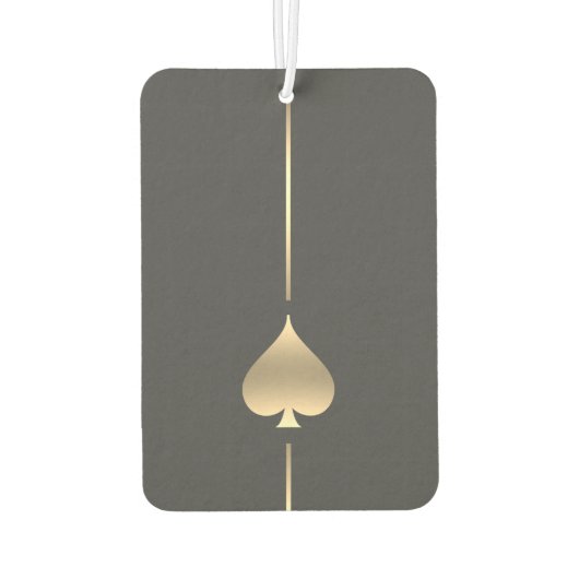 Minimalistisch gouden spade symbool luchtverfrisser (Achterkant)