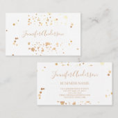 Minimalistisch gouden Stippen Moderne Elegant Whit Visitekaartje (Voorkant / Achterkant)
