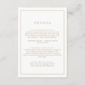 Minimalistisch gouden Typografie Weddenschap Detai Informatiekaartje (Voorkant)