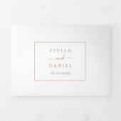 Minimalistisch goudfotoweddenschap drieluik uitnodiging (Cover)