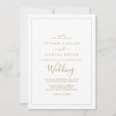 Minimalistisch goudhuwelijk kaart (Voorkant)