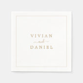 Minimalistisch goudhuwelijk servet (Voorkant)