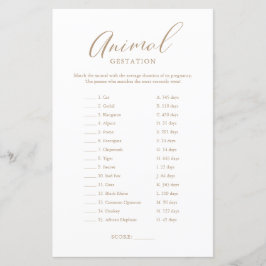 Minimalistisch goudkalligrafie-Baby-spel