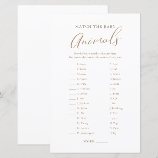 Minimalistisch goudkalligrafie, babykleding (Voorkant / Achterkant)