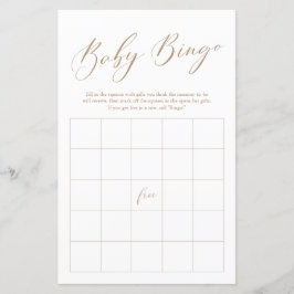 Minimalistisch goudkalligrafie Bingo Baby shower