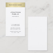 Minimalistisch goudkleurige goudblik in de moderne visitekaartje (Voorkant / Achterkant)