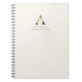 Minimalistisch goudmonogram | Ivoor gebroken wit Notitieboek (Voorkant)