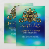 Minimalistisch goudmonogram kaart (Voorkant / Achterkant)