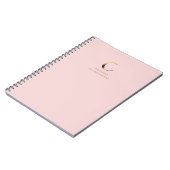 Minimalistisch goudmonogram | Roze Notitieboek (Linkerzijde)