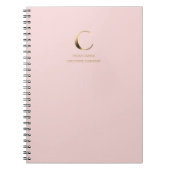 Minimalistisch goudmonogram | Roze Notitieboek (Voorkant)
