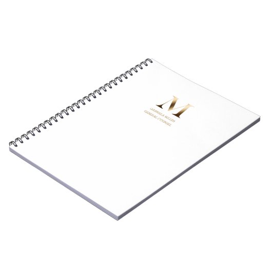 Minimalistisch goudmonogram | Wit Notitieboek (Linkerzijde)
