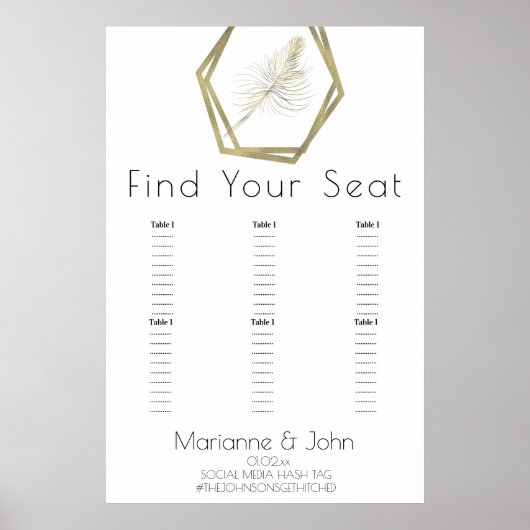 Minimalistisch goudpalm lefwistzitje poster (Voorkant)