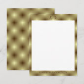 Minimalistisch goudrandmonogram notitiekaartje (Voorkant / Achterkant)