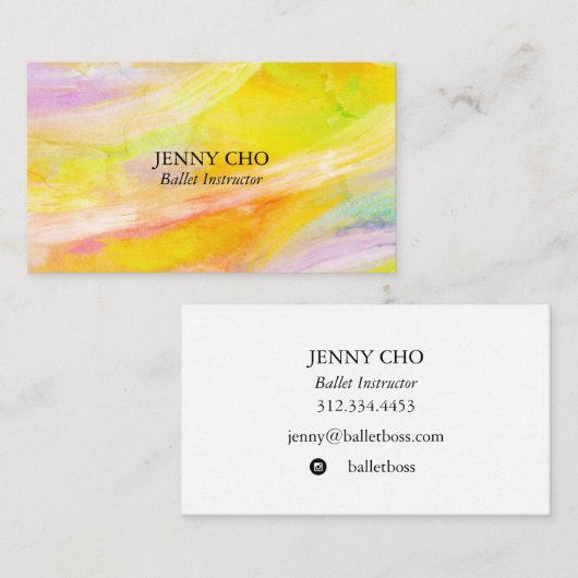 Minimalistisch goudschildergetextureerd visitekaar visitekaartje (Voorkant / Achterkant)