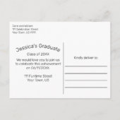 Minimalistisch Graduation Party Uitnodiging Briefk (Achterkant)