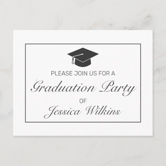 Minimalistisch Graduation Party Uitnodiging Briefk (Voorkant)