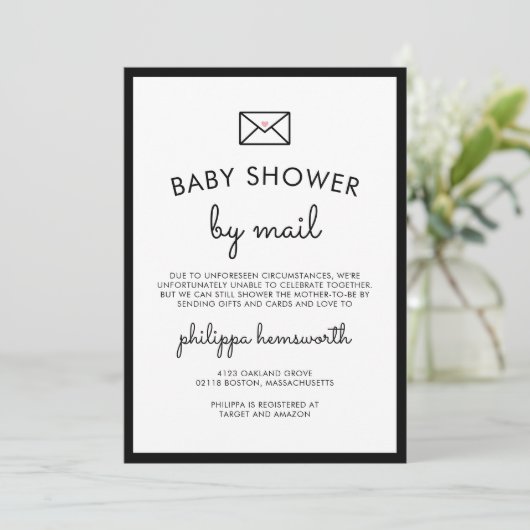 Minimalistisch grafisch Baby shower per post Kaart (Staand voorkant)