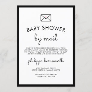 Minimalistisch grafisch Baby shower per post Kaart
