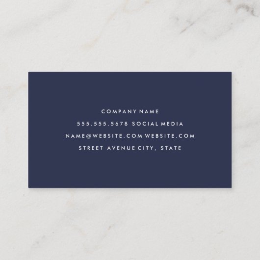 Minimalistisch grafisch blauw Visitekaartje (Achterkant)