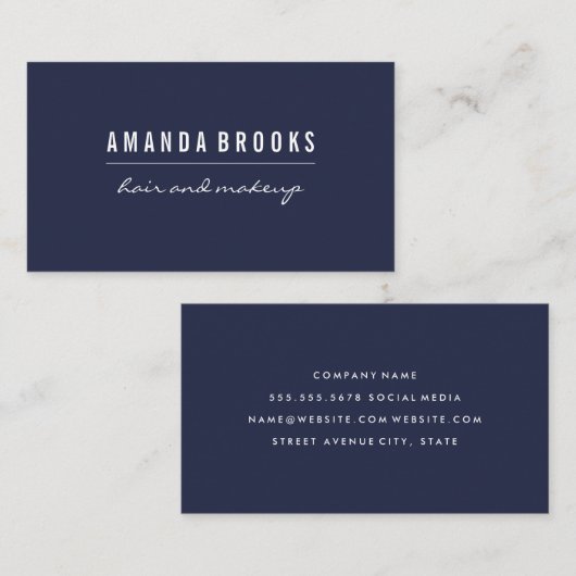 Minimalistisch grafisch blauw Visitekaartje (Voorkant / Achterkant)