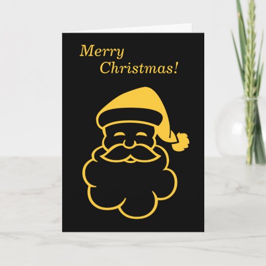 minimalistisch grafisch design goud santa voor ker feestdagen kaart (Voorkant)