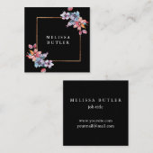 Minimalistisch grafisch eenvoudig, modern zwart vierkante visitekaartje (Voorkant / Achterkant)