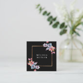 Minimalistisch grafisch eenvoudig, modern zwart vierkante visitekaartje (Staand voorkant)