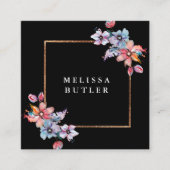 Minimalistisch grafisch eenvoudig, modern zwart vierkante visitekaartje (Voorkant)