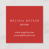 Minimalistisch grafisch grijs en rood modern monog vierkante visitekaartje (Achterkant)