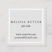 Minimalistisch grafisch grijs en wit modern monogr vierkante visitekaartje (Achterkant)