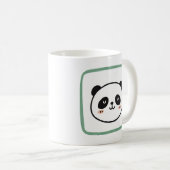 Minimalistisch grafisch icoon van een panda hoofd koffiemok (Voorkant rechts)