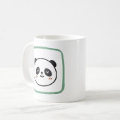 Minimalistisch grafisch icoon van een panda hoofd koffiemok (Voorkant links)
