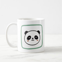 Minimalistisch grafisch icoon van een panda hoofd koffiemok