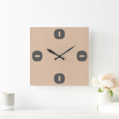 Minimalistisch grafisch kwartaalcijfer op elke kle vierkante klok (Huis)