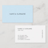 Minimalistisch grafisch modern BabyBlue Visitekaar Visitekaartje (Voorkant / Achterkant)