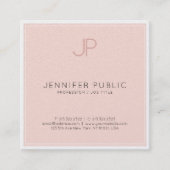 Minimalistisch grafisch monogram Trendy Blush Pink Vierkante Visitekaartje (Voorkant)