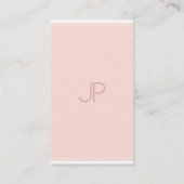 Minimalistisch grafisch monogram Trendy Blush Pink Visitekaartje (Achterkant)