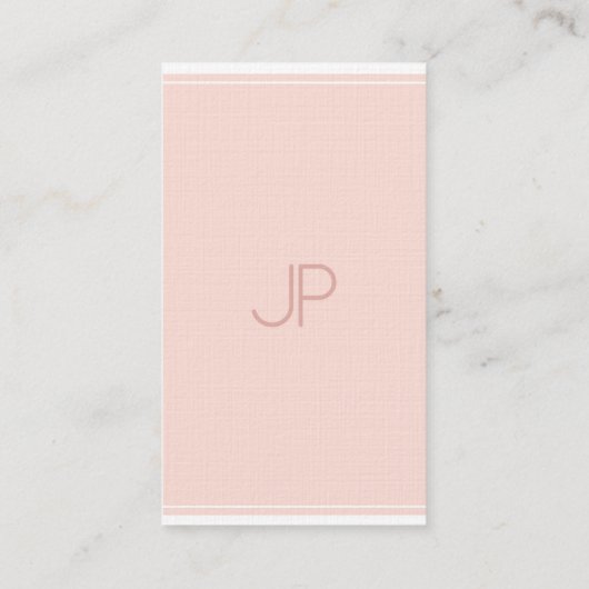 Minimalistisch grafisch monogram Trendy Blush Pink Visitekaartje (Achterkant)