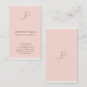 Minimalistisch grafisch monogram Trendy Blush Pink Visitekaartje (Voorkant / Achterkant)
